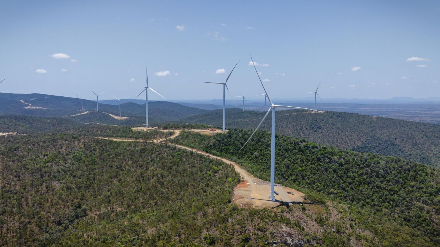 Clarke Creek wind farm halfway